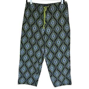 Vera Bradley Sz XL Cambridge Corduroy Lounge or Pajama Pants Green Multi Print